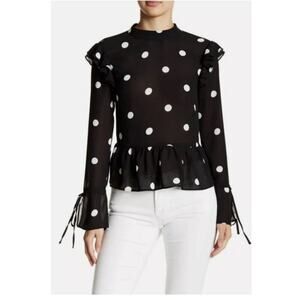 H&M Polka Dot Blouse Office Siren Boardroom Corpcore